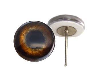 Mittelbraune Hund Glasaugen auf Draht Stift Beiträge für Filzpuppe machen und andere Handarbeiten - Größen 6 mm bis 16 mm