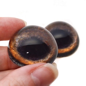 High Dome Medium Brown Dog Half Sphere Animal Glass Eyes | Puppy Hound Round Art Doll Faux Taxidermy Jewelry Clay Sculpture Crafting Prop
