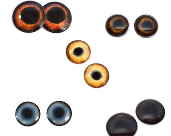 5 Pairs Bundle Puppy Dog Inspired Eye Cabochons Set of 10 Eyes - Bulk Wholesale Lot - Taxidermy Art Sculptures or Jewelry Making Supply