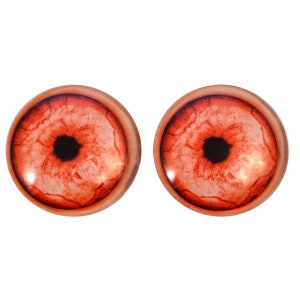 May include: Two red plastic eyes with black pupils, suitable for craft projects.