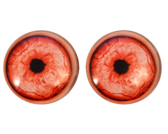 Red Albino Werewolf Glass Eyes 6mm 8mm 10mm 12mm 14mm 16mm 20mm 25mm 30mm 40mm Jewelry Animal Art Dolls Taxidermy Sculpture Flatback Domed