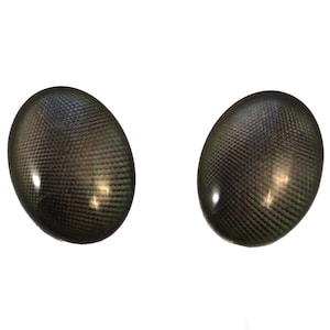 Dark Green Alien Oval Glass Eyes - Choose Your Size: 13mmx18mm, 18mmx25mm, 30mmx40mm - Art Doll Eyes Sculpture Flatback - Little Green Man