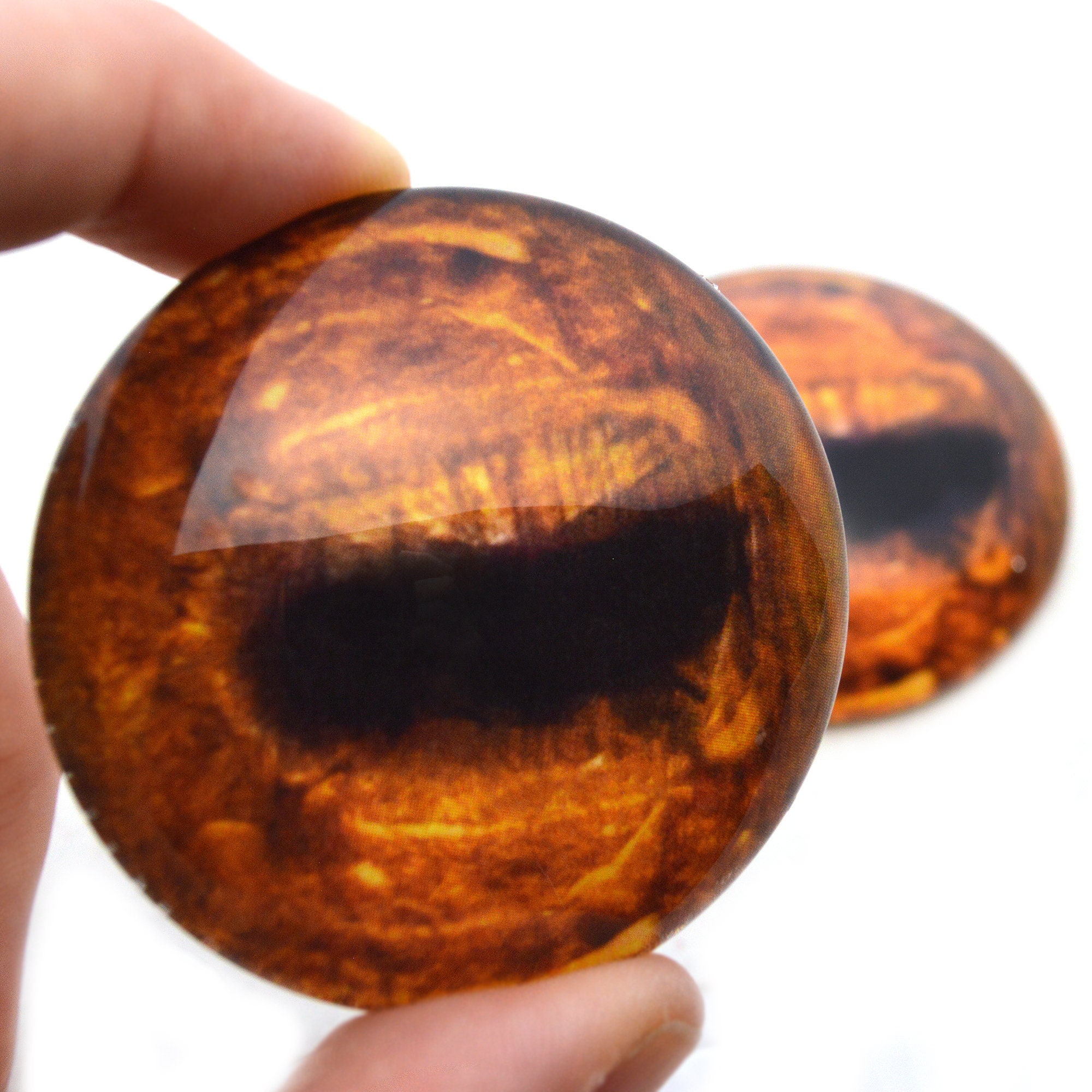 Light Brown Amber Horse Glass Eyes Realistic Animal 6mm to 60mm Jewelry Cabochons Art Doll Equine Taxidermy Domed Rocking Horse Restoration