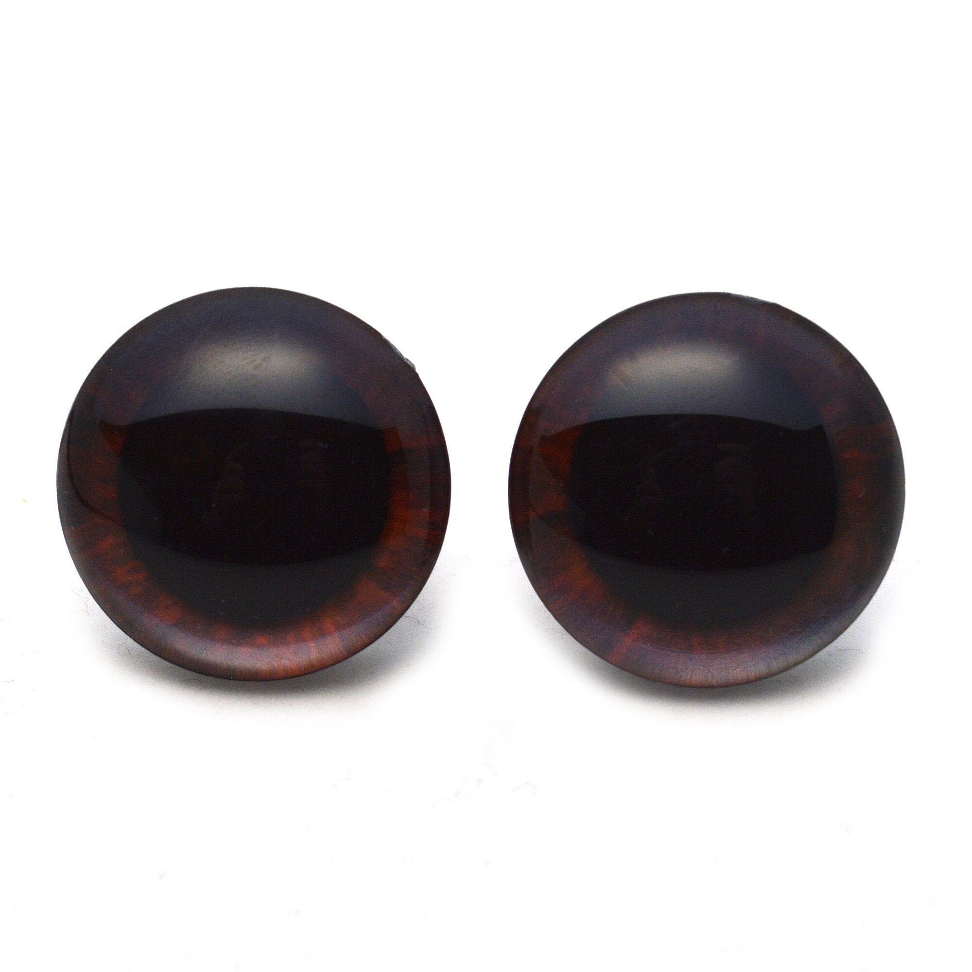 Rich Deep Reddish Brown Human Style Plastic Safety Eyes for Amigurumi Doll Making DIY Stuffed Animal Lock Washer 10mm 16mm 20mm 24mm 40mm