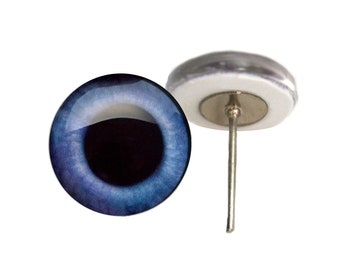 Lapin bleu, lièvre, yeux sur tiges métalliques pour travaux manuels et fabrication de poupées - Choisissez votre taille 6 mm, 8 mm, 10 mm, 12 mm, 14 mm, 16 mm