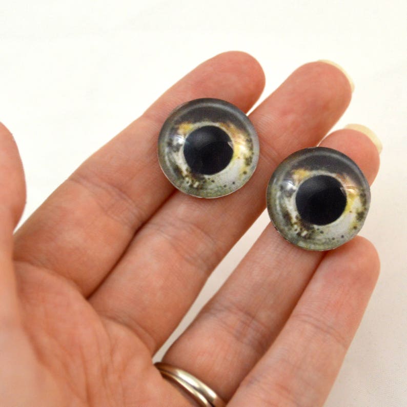 Koi Fish Glass Eyes Pick Your Size for Jewelry Making, Art Dolls, Taxidermy, Sculptures Eyeball Flatback Domed Circle Cabochons image 5