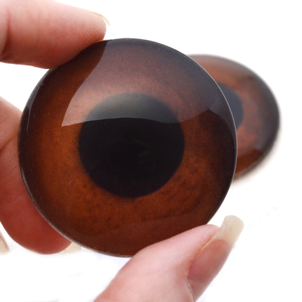 Brown Monkey Glass Animal Eyes | 6mm to 40mm Jewelry Making Art Dolls Taxidermy Sculptures Polymer Clay Eyeball Flatback Domed Cabochons