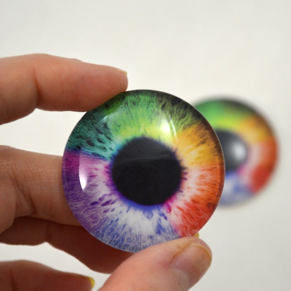GORGECRAFT Drachenaugen Aus Glas – 100 Stück, 12 Mm, Halbrunde Cabochons In Gemischten Farben