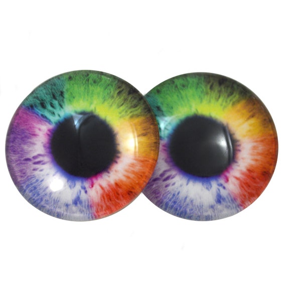 GORGECRAFT Drachenaugen Aus Glas – 100 Stück, 12 Mm Durchmesser, Halbrunde Cabochons In Verschiedenen Farben