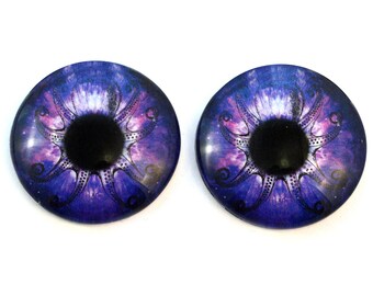 Magische Paarse Galaxy Octopus Glass Eye Cabochons - 6mm tot 40mm - Sieraden Pop Making Supplies Taxidermy Sculpturen Dome HD Nautische Fantasie