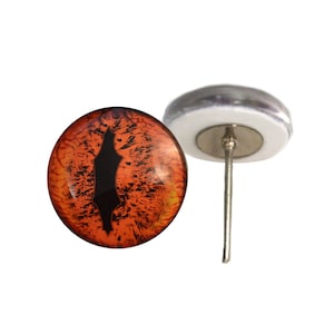 Alpha Dragon Glass Eyes On Wire Pin Posts for Needle Felt Doll Making Supplies - 6mm 8mm 10mm 12mm 14mm 16mm - Glass Dragon Eyes
