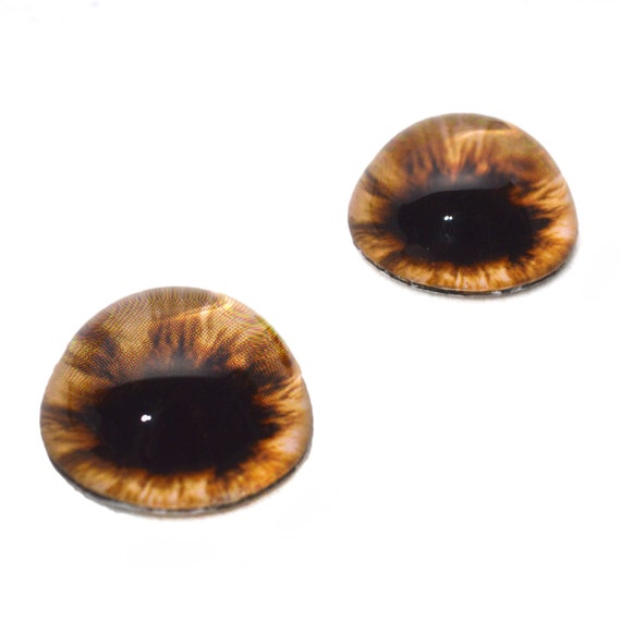  14mm Pair of Brown Teddy Bear Glass Eyes for Jewelry