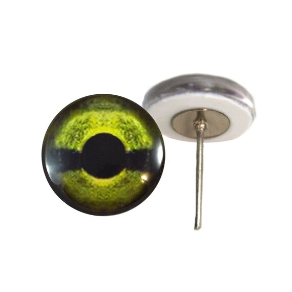 Green Sea Turtle Glass Eyes On Wire Pin Posts for Needle Felting Doll Sculpture Making Taxidermy Supplies and Other Crafts 6mm