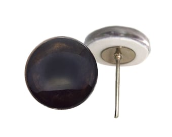 Dark Brown Dog Realistic Black Animal Glass Eyes On Wire Pin Posts Felt Doll Making and Crafting - Sizes 6mm to 16mm