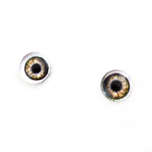 6mm Human Brown Doll Glass Eyes Cabochons - Tiny Glass Eyes for Jewelry or Doll Making - Set of 2