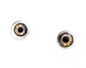 6mm Human Brown Doll Glass Eyes Cabochons - Tiny Glass Eyes for Jewelry or Doll Making - Set of 2