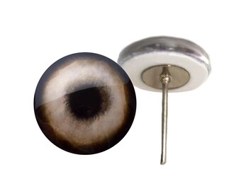 Gray Weimaraner Dog Glass Eyes On Wire Pin Posts for Needle Felting Doll Making Supplies - Sizes 6mm to 16mm