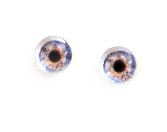 6mm Cream Doll Glass Eyes Cabochons - Tiny Glass Eyes for Jewelry or Doll Making - Set of 2