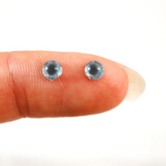 4mm Tiny Gray Human Small Glass Eyes CabochonsJewelry Clay Sculpture Art Doll