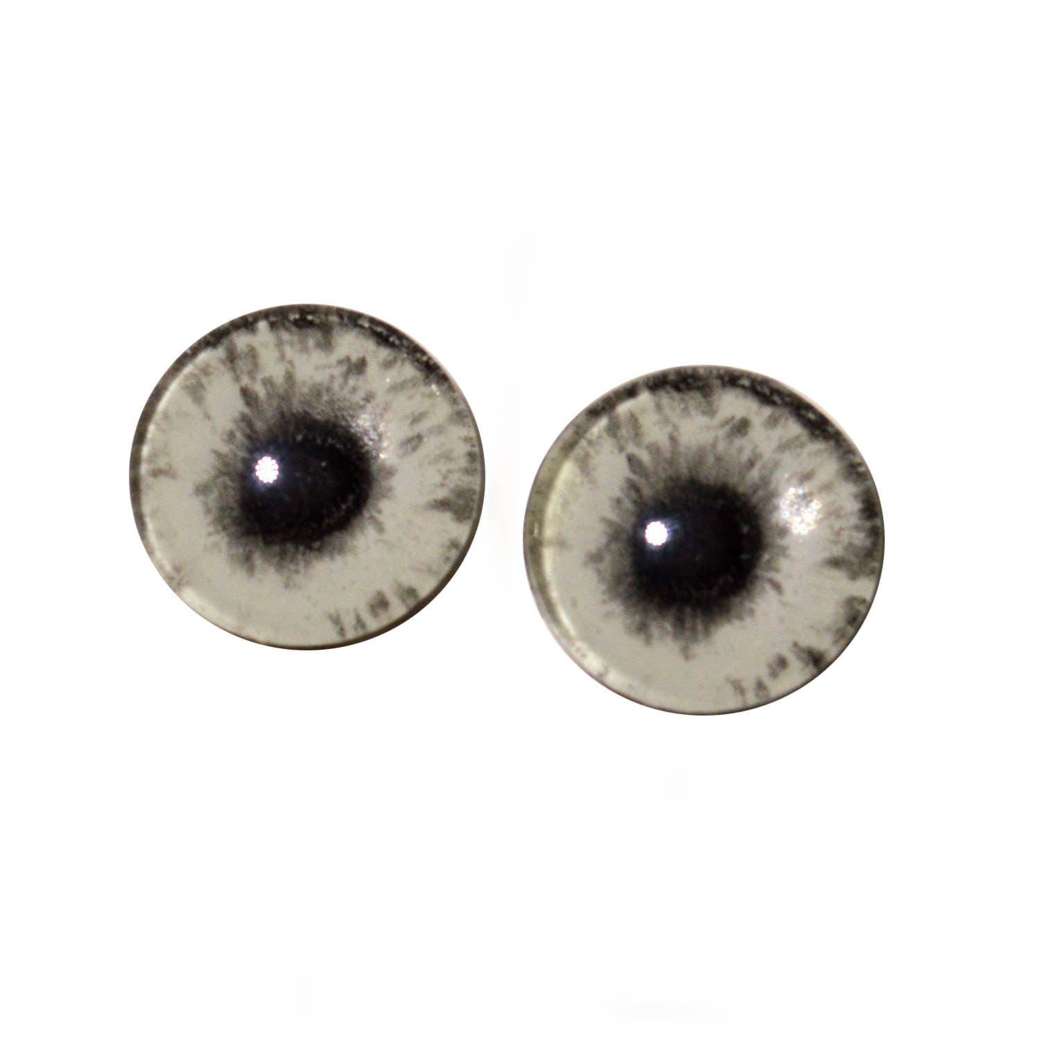 Qeesio 10 Pairs 30mm Glow in the Dark Glass Zombie Eyes Round Dome Glass Cabochons Flatback for DIY Craft Clay Eyes 