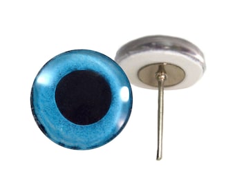 Brown Dog Glass Eyes On Wire Pins - 16mm, For Needle Felting, Sculpting, Doll Making, And Crafts (Set Of 2)