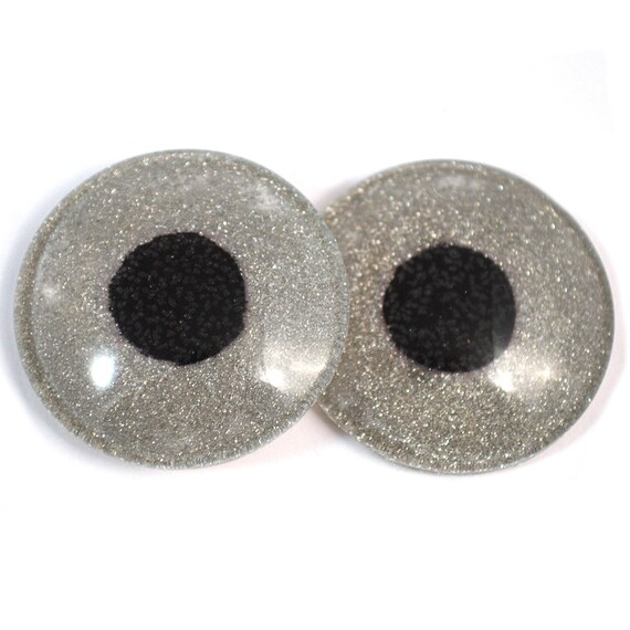 Red Glitter Glass Doll Eyes 30mm 25mm 16mm Pair Jewelry Making -  Israel