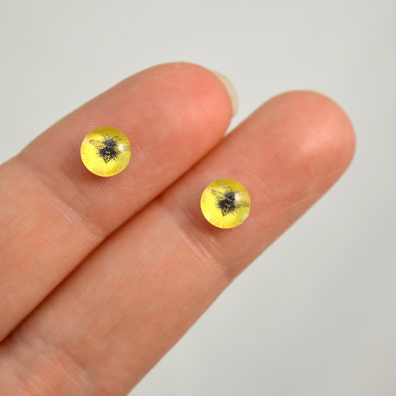 Bright Yellow Honey Bee Cabochons 6mm to 40mm Jewelry Making Art Dolls Bug Insect Taxidermy Sculptures Eyeball Flatback Domed Viking