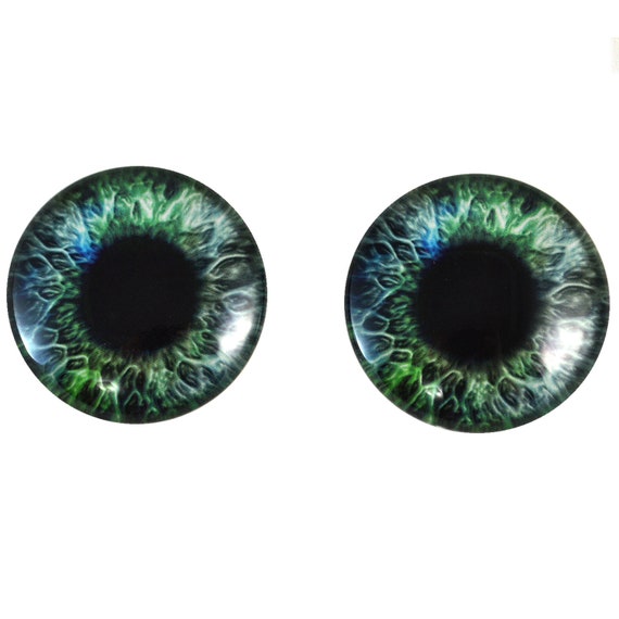 25mm Single Intense Blue Human Fantasy Glass Eye for Taxidermy Sculptures or Jewelry Making Crafts