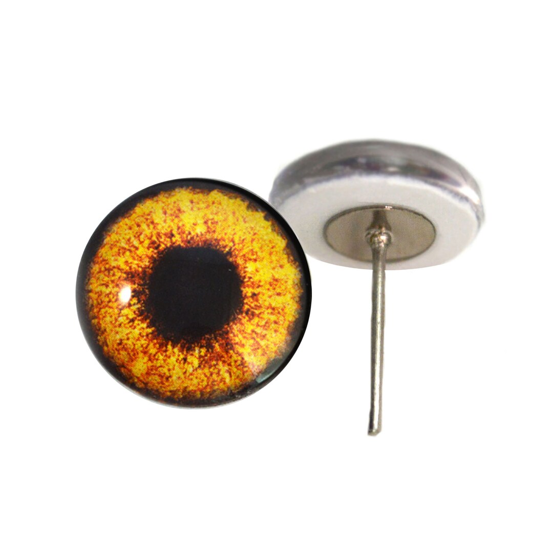 Hen Harrier Glass Eyes on Wire Pin Posts, Needle Felting Doll Making