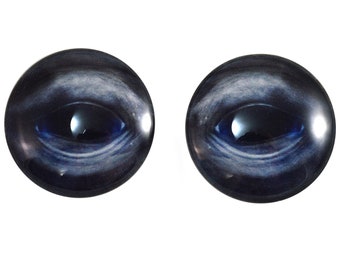 Blue Whale Glass Eyes - 6mm to 40mm - Jewelry Making Supplies Art Dolls Taxidermy Sculptures - Eyeball Flatback Cabochons Fish Mirrored HD