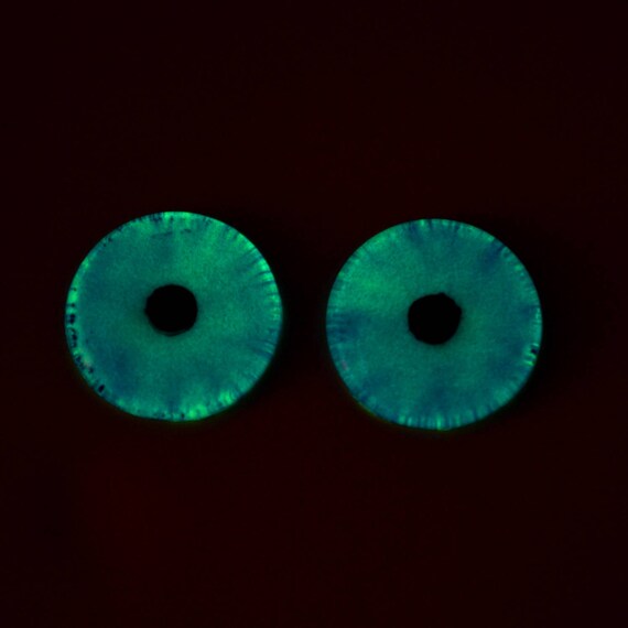 Glow in the Dark Eyes 25mm Dark Blue 1 Inch Glass Eyes Etsy