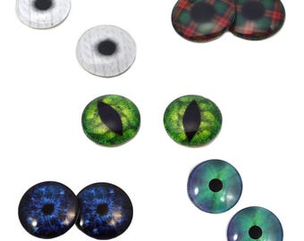 5 Pairs Winter Wonderland Bundle Glass Eye Cabochons Set of 10 Eyes-Bulk Wholesale Lot-Taxidermy Art Sculptures or Jewelry, glass domes