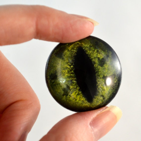 10 EYE GLASS CABOCHONS 20MM-CAT//DRAGON-FLATBACK//GEMS-LARGE EYES CABOCHON-BIG