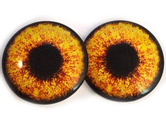Hen Harrier Bird Chicken Glass Eyes 6mm to 40mm Jewelry Making Art Dolls Taxidermy Sculptures Eyeball Flatback Domed Circle Cabochons Animal
