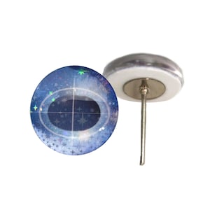 Iridescent Blue Sparkling Unicorn Glass Eyes On Wire Pin Posts for Needle Felt Doll Making Supplies - 6mm 8mm 10mm 12mm 14mm 16mm