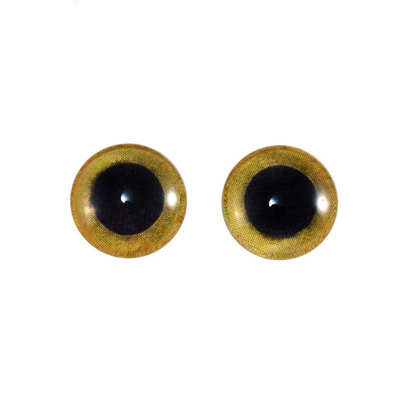 Yellow Owl Glass Eyes Pick Your Size for Jewelry Making, Art Dolls, Taxidermy, Sculptures Eyeball Flatback Domed Circle Cabochons image 8