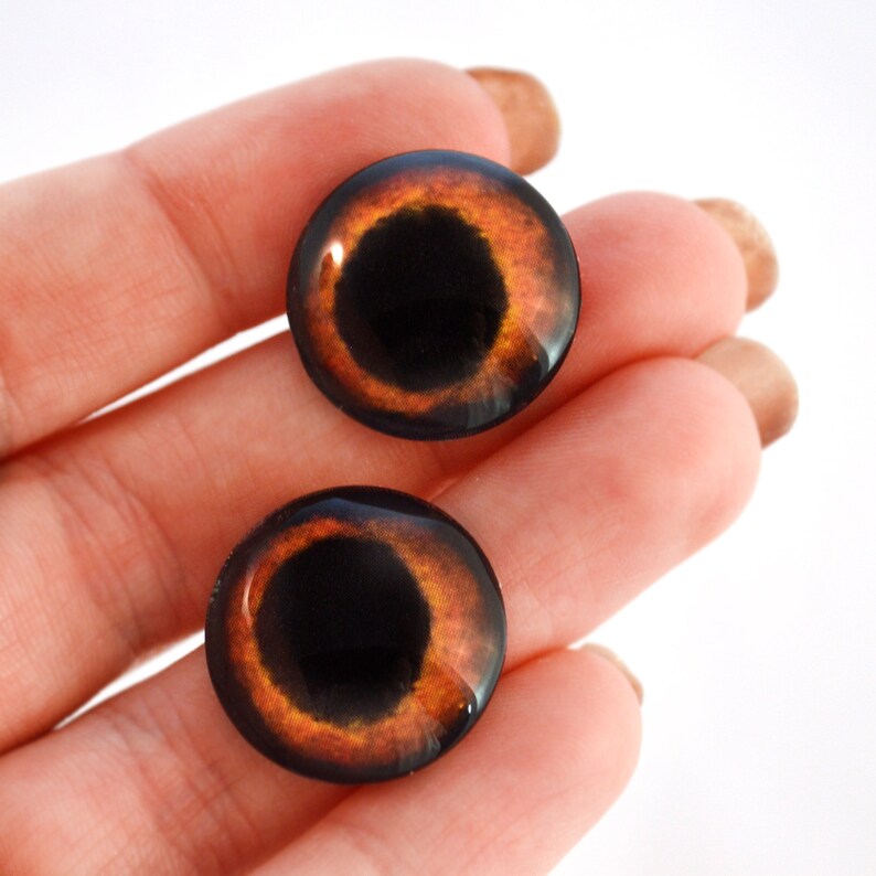 16mm Brown Horse Glass Taxidermy Eyes Jewelry Making Craft Supply