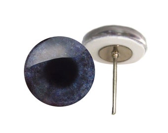 Dark Gray Ostrich Glass Eyes On Wire Pin Posts for Felt Doll Making and Other Crafts - Choose Your Size 6mm, 8mm, 10mm, 12mm, 14mm, 16mm