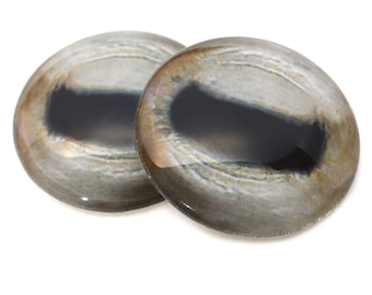 Realistic Pale Goat Inspired Flatback Glass Cabochon Eyes 6mm - 78mm