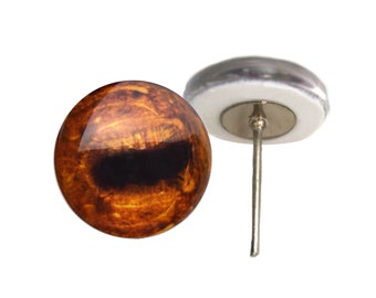 Realistische amberkleurige paardenglas ogen op draad pin palen voor naald vilten pop maken - Kies uw maat 6mm, 8mm, 10mm, 12mm, 14mm, 16mm