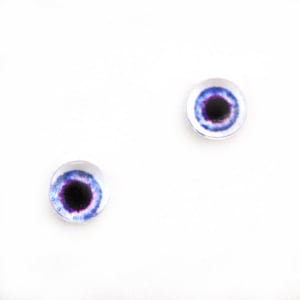 6mm Light Purple Doll Glass Eyes Cabochons - Tiny Glass Eyes for Jewelry or Doll Making - Set of 2