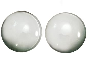 Blank White Ghost Zombie Flatback Glass Cabochon Eyes for Jewelry and Arts & Crafts Sizes 6mm to 78mm