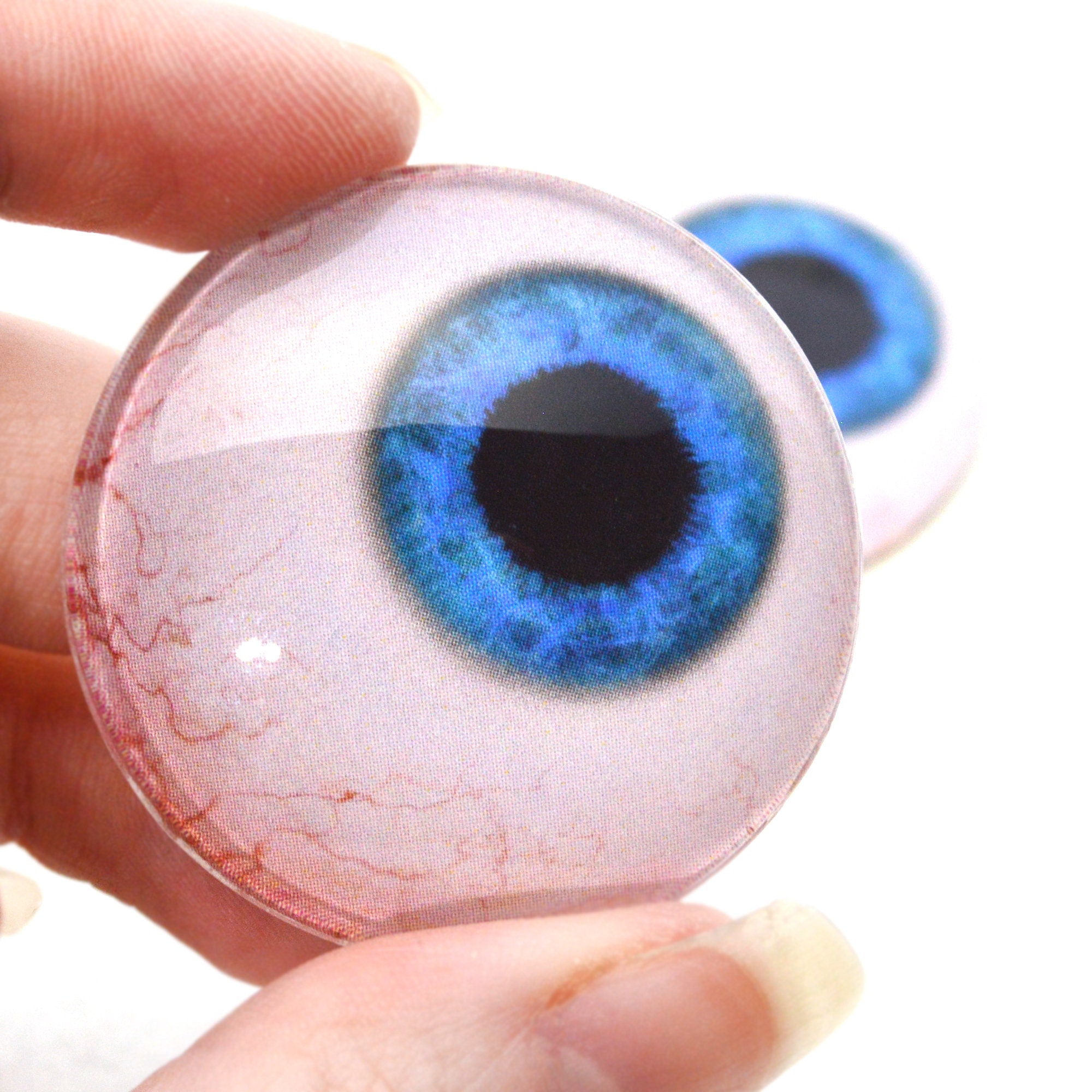 6mm Doll Eyeballs, Glass Eyeballs Round DIY Doll s Halloween , Blue, as  described StyleA-Blue 