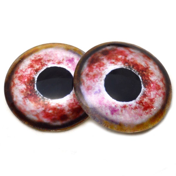 Red Box Turtle Glass Eyes 6mm to 40mm Jewelry Pendant Making Art Doll Craft Supplies Taxidermy Animal Sculpture Polymer Clay Domed Cabochons