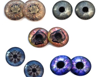 5 Pairs Nautical Fantasy Eyes Bundle Glass Eye Cabochons Set of 10 Eyes-Bulk Wholesale Lot-Taxidermy Art Sculptures or Jewelry, glass domes