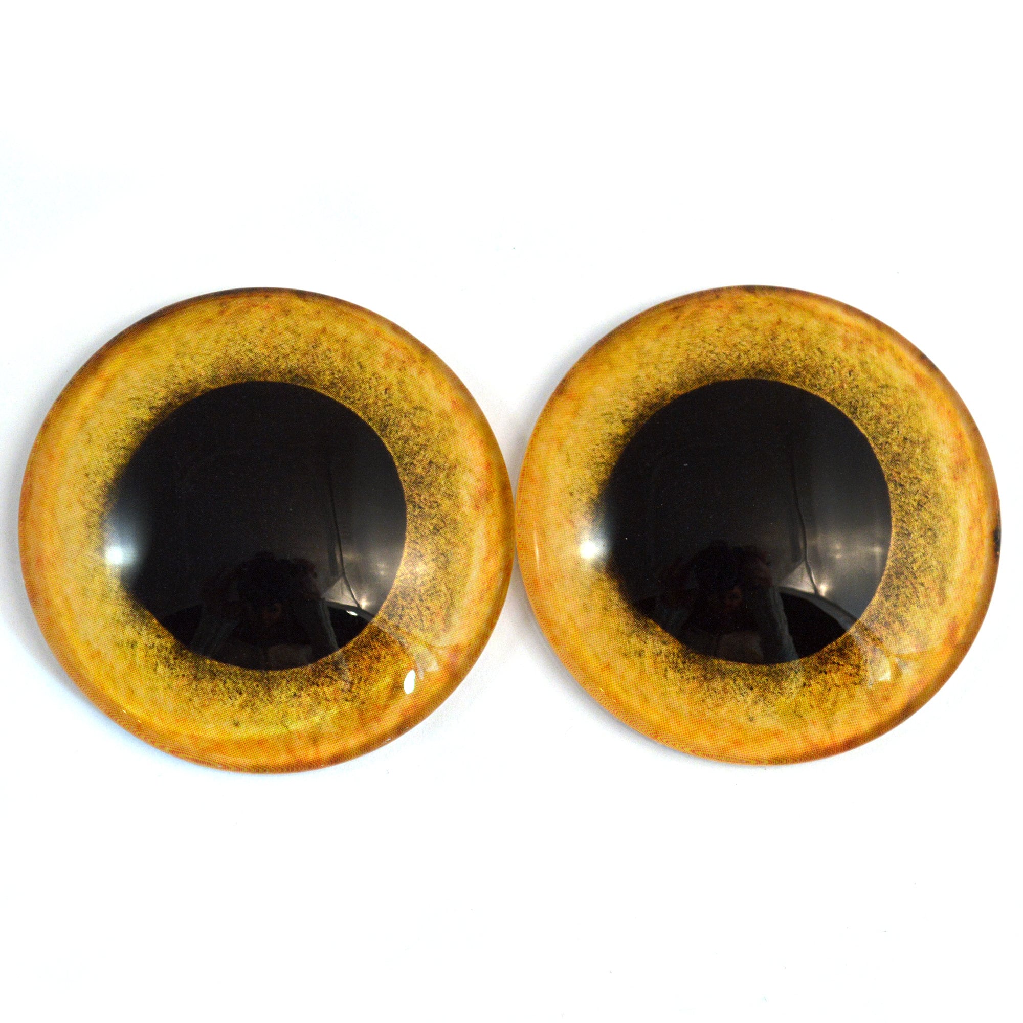 1 Pair 20 Mm Size Glass Eyes DIY Crafts Eyeballs Toys Clay Dolls Sculptures  Props Masks Fursuits Fantansy Art Taxidermy Flatback