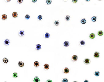 Wholesale Bulk Glass Eye Cabochons 20 Sets of 6mm Doll Glass Eyes for Doll or Jewelry Making