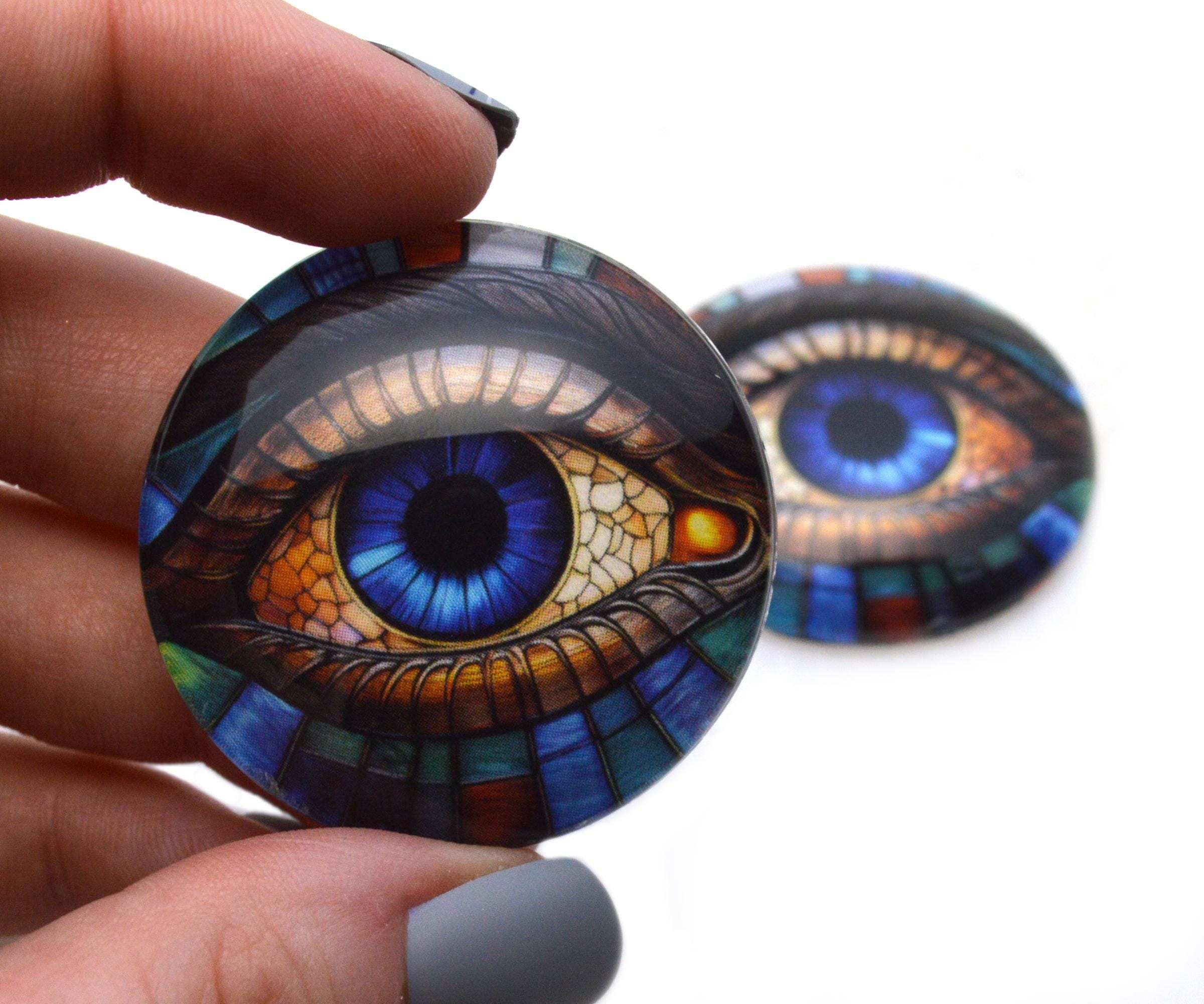 Stained Glass Colorful Eyes Sizes 6mm to 78mm Fantasy Art Deco