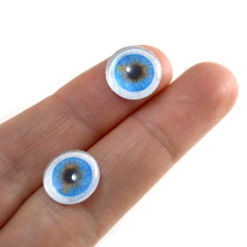 Blue Human Glass Doll Eyes with Whites 6mm to 40mm Jewelry Etsy