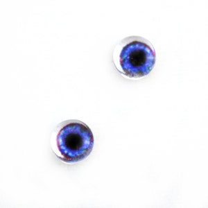 6mm Deep Blue Doll Glass Eyes Cabochons - Tiny Glass Eyes for Jewelry or Doll Making - Set of 2